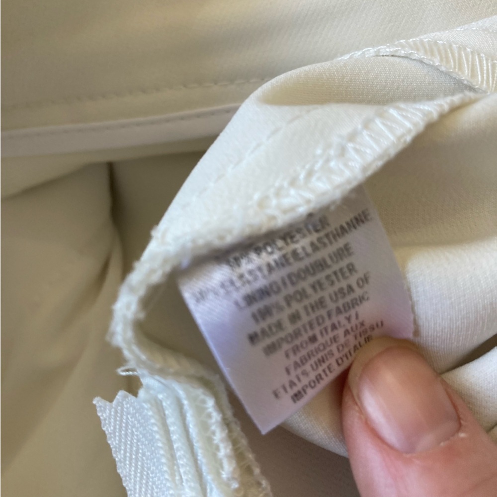 Milly Off White Tailored Trouser Pants Size 6 Side Zip Classic - Picture 8 of 8
